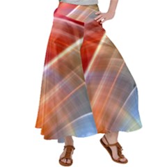 Wave Background Pattern Abstract Satin Palazzo Pants