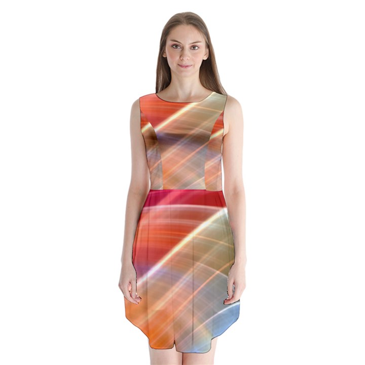 Wave Background Pattern Abstract Sleeveless Chiffon Dress  