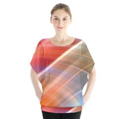 Wave Background Pattern Abstract Batwing Chiffon Blouse