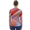 Wave Background Pattern Abstract V-Neck Long Sleeve Top View2