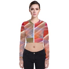 Wave Background Pattern Abstract Long Sleeve Zip Up Bomber Jacket