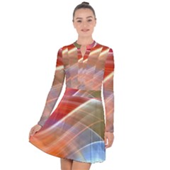 Wave Background Pattern Abstract Long Sleeve Panel Dress