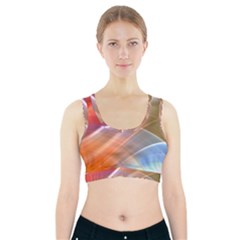 Wave Background Pattern Abstract Sports Bra With Pocket