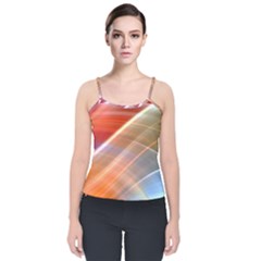 Wave Background Pattern Abstract Velvet Spaghetti Strap Top