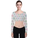 Seamless Pattern Pastels Background Pink Velvet Long Sleeve Crop Top View1