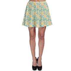 Seamless Pattern Floral Pastels Skater Skirt by HermanTelo