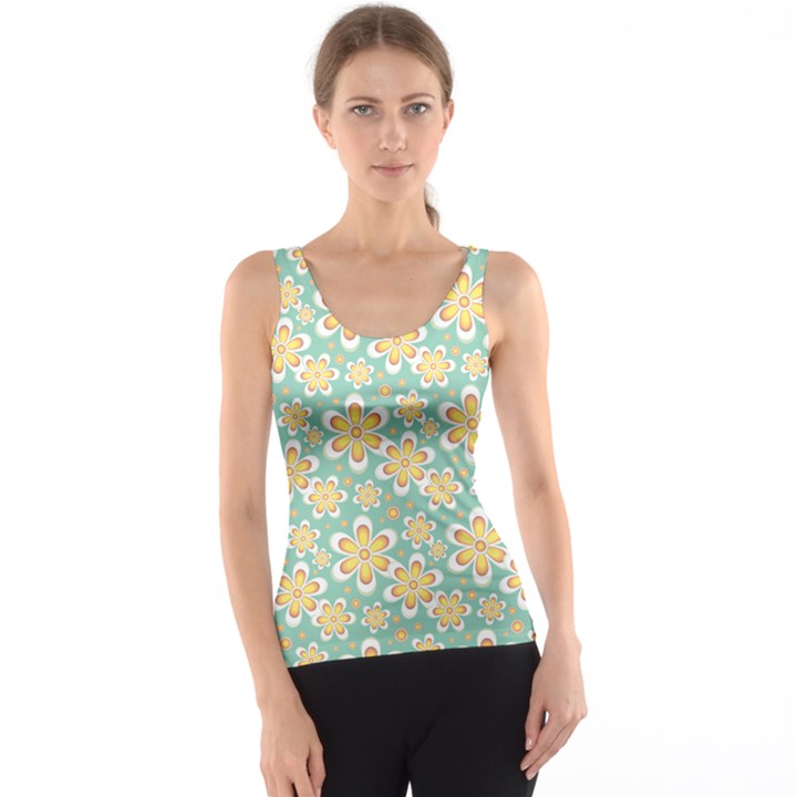 Seamless Pattern Floral Pastels Tank Top