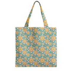 Seamless Pattern Floral Pastels Zipper Grocery Tote Bag by HermanTelo