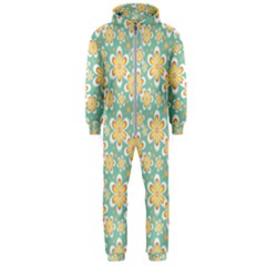 Seamless Pattern Floral Pastels Hooded Jumpsuit (men) 