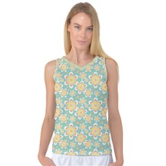 Seamless Pattern Floral Pastels Women s Basketball Tank Top