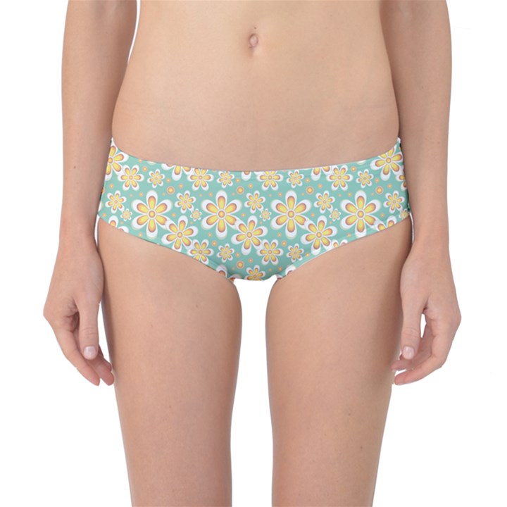 Seamless Pattern Floral Pastels Classic Bikini Bottoms