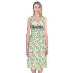 Seamless Pattern Floral Pastels Midi Sleeveless Dress by HermanTelo