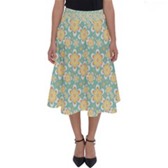 Seamless Pattern Floral Pastels Perfect Length Midi Skirt