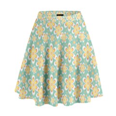 Seamless Pattern Floral Pastels High Waist Skirt