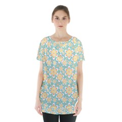 Seamless Pattern Floral Pastels Skirt Hem Sports Top