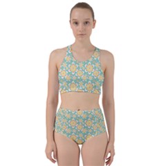 Seamless Pattern Floral Pastels Racer Back Bikini Set