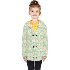 Seamless Pattern Floral Pastels Kids  Double Breasted Button Coat by HermanTelo