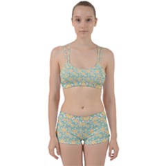 Seamless Pattern Floral Pastels Perfect Fit Gym Set