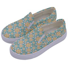 Seamless Pattern Floral Pastels Kids  Canvas Slip Ons by HermanTelo