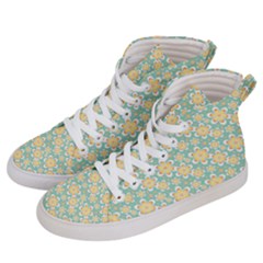 Seamless Pattern Floral Pastels Women s Hi-top Skate Sneakers by HermanTelo