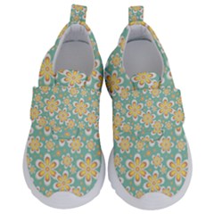 Seamless Pattern Floral Pastels Kids  Velcro No Lace Shoes