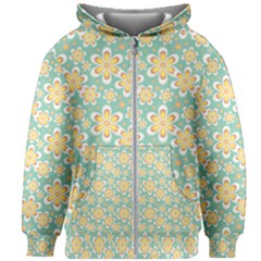 Seamless Pattern Floral Pastels Kids  Zipper Hoodie Without Drawstring