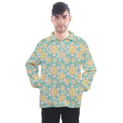 Seamless Pattern Floral Pastels Men s Half Zip Pullover