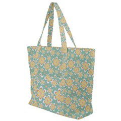 Seamless Pattern Floral Pastels Zip Up Canvas Bag