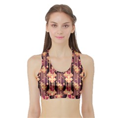 Seamless Pattern Plaid Sports Bra With Border