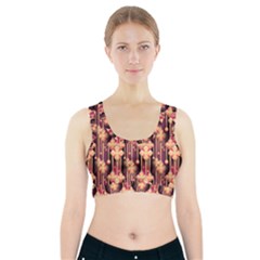 Seamless Pattern Plaid Sports Bra With Pocket by HermanTelo