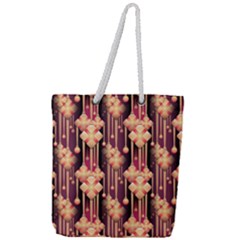 Seamless Pattern Plaid Full Print Rope Handle Tote (large)