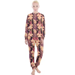 Seamless Pattern Plaid Women s Lounge Set