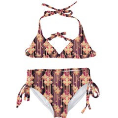 Seamless Pattern Plaid Kids  Classic Bikini Set