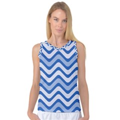 Waves Wavy Lines Women s Basketball Tank Top