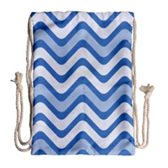 Waves Wavy Lines Drawstring Bag (large) by HermanTelo