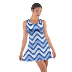 Waves Wavy Lines Cotton Racerback Dress by HermanTelo