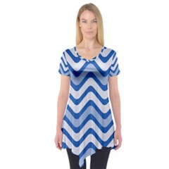 Waves Wavy Lines Short Sleeve Tunic 