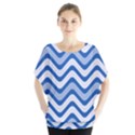 Waves Wavy Lines Batwing Chiffon Blouse View1