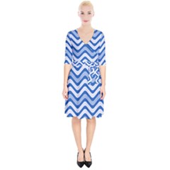 Waves Wavy Lines Wrap Up Cocktail Dress