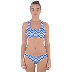 Waves Wavy Lines Cross Back Hipster Bikini Set