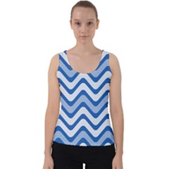 Waves Wavy Lines Velvet Tank Top