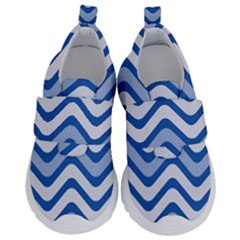 Waves Wavy Lines Kids  Velcro No Lace Shoes