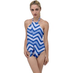 Waves Wavy Lines Go With The Flow One Piece Swimsuit