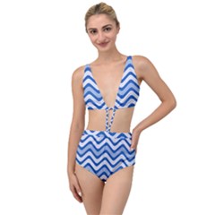 Waves Wavy Lines Tied Up Two Piece Swimsuit by HermanTelo