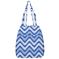 Waves Wavy Lines Center Zip Backpack by HermanTelo