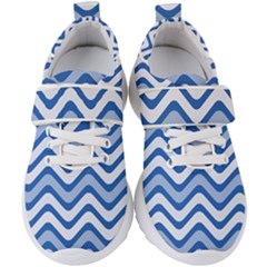 Waves Wavy Lines Kids  Velcro Strap Shoes by HermanTelo