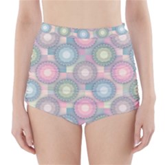 Seamless Pattern Pastels Background High-waisted Bikini Bottoms