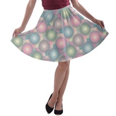 Seamless Pattern Pastels Background A-line Skater Skirt