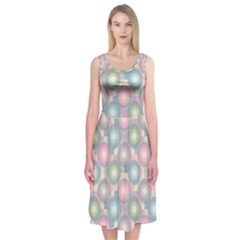 Seamless Pattern Pastels Background Midi Sleeveless Dress