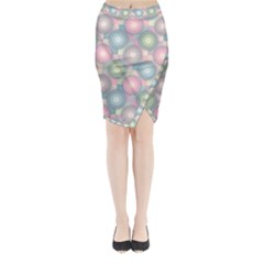 Seamless Pattern Pastels Background Midi Wrap Pencil Skirt